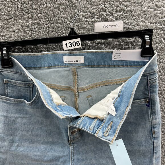 Ann Taylor LOFT Women’s Skinny Cut Off Denim Shorts High Rise Blue Size 30 NWT - Picture 15 of 15